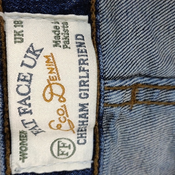 Fat Face UK Women Chesham Girlfriend Blue Dark Wash High Rise Straight Leg Jean - Picture 5 of 14